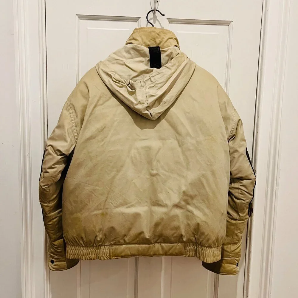 Vintage Penfield Distressed Down Puffer Jacket Coat with Leather Elbow Patches L